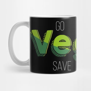 Go Vegan Save The Earth Beautiful Minimalist Illustration Mug